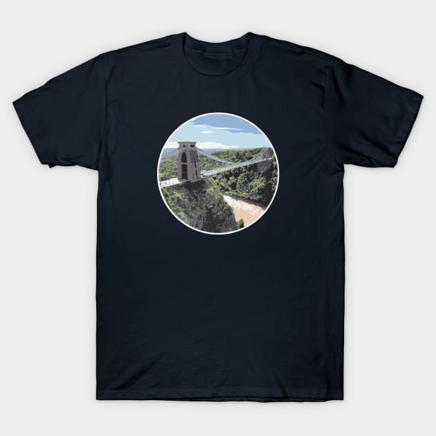 Clifton Suspension Bridge, Bristol T-Shirt by TinyPrinters